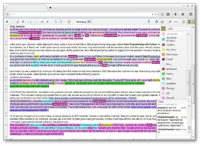 4 online editors to edit text in collaboration at the same time