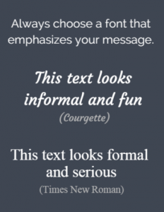 Use font to emphasize message