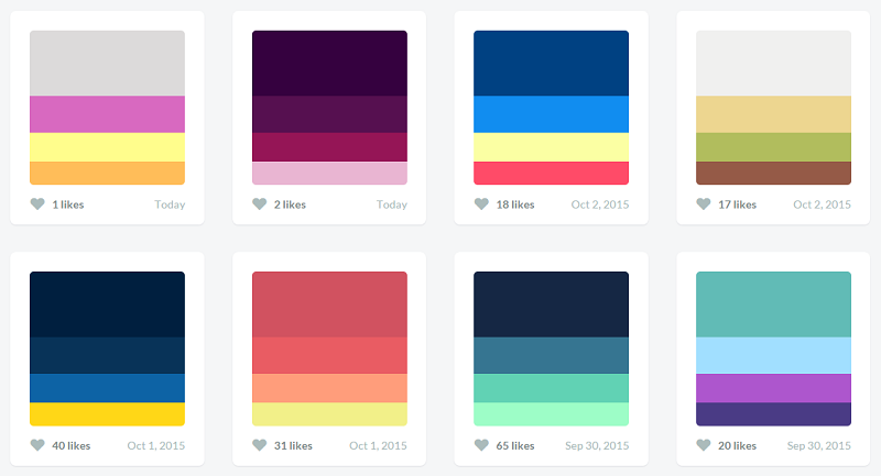 Color Hunt: Collection of beautiful color schemes